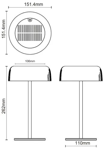 Zuma Line DT33111-LED Stm. solárna nab. lampa BLUET LED/2,5W/2000 mAh IP44 čierna