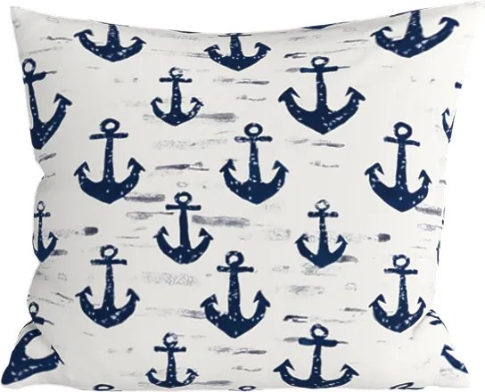 Polybavlnená obliečka na vankúš NAVYSTA POLY 45x45 cm, modro-biela