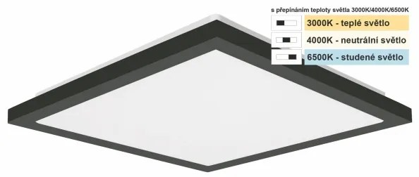 Top Light -LED Kúpeľ. stropné svietidlo ONYX LED/10W/230V IP44 28x28 cm čierna