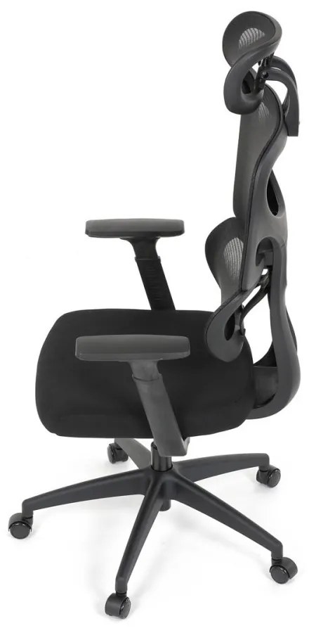 Kancelárska ergonomická stolička GRANT - sieť, látka, čierna