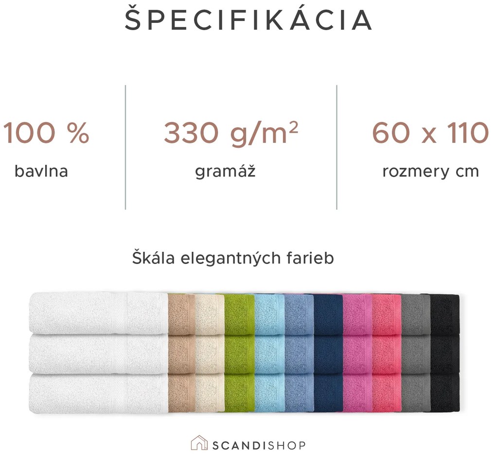 Uterák CLARYSSE ELEGANCE 60x110 cm tmavomodrý, 100% bavlna