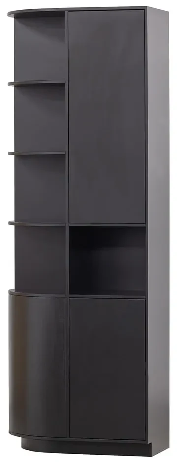 Čierna modulárna knižnica z borovicového dreva 78x210 cm Finca – WOOOD