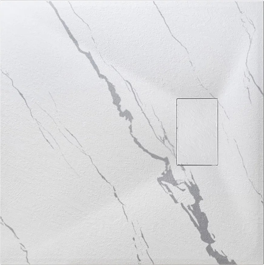 Besco Štvorcová sprchová vanička z SMC kompozitu VEXO MARBLE SQ 80x80 (90x90) BESCO-Rozmery: 80x80