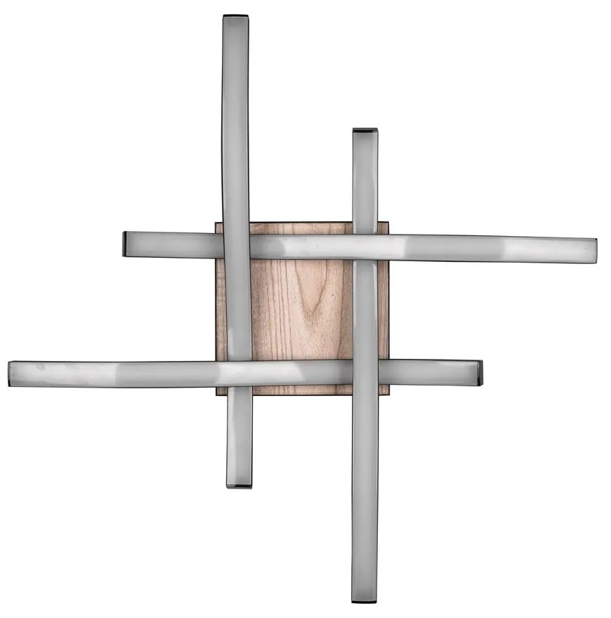 Čierno-hnedé LED stropné svietidlo 46x46 cm Route – Trio