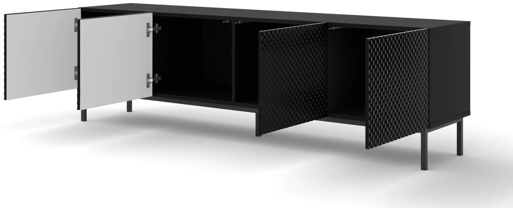 TV skrinka/stolík C 4D 200 Rowanna (čierna lesklá). Akcia -20%. Vlastná spoľahlivá doprava až k Vám domov. 1125048