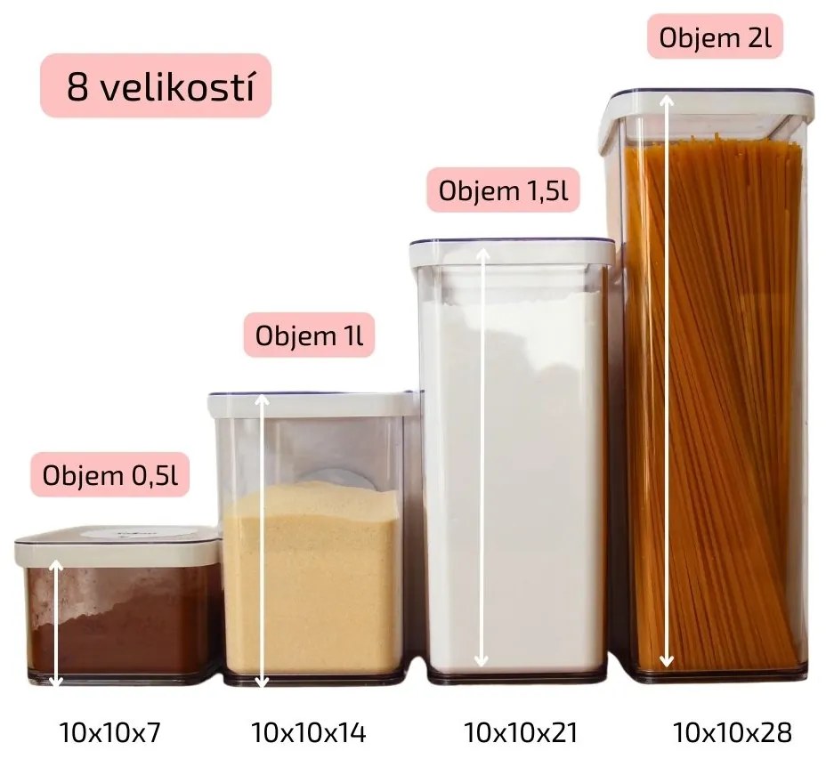 Dóza na potraviny 0,5l Rotho Loft - MINI, biela