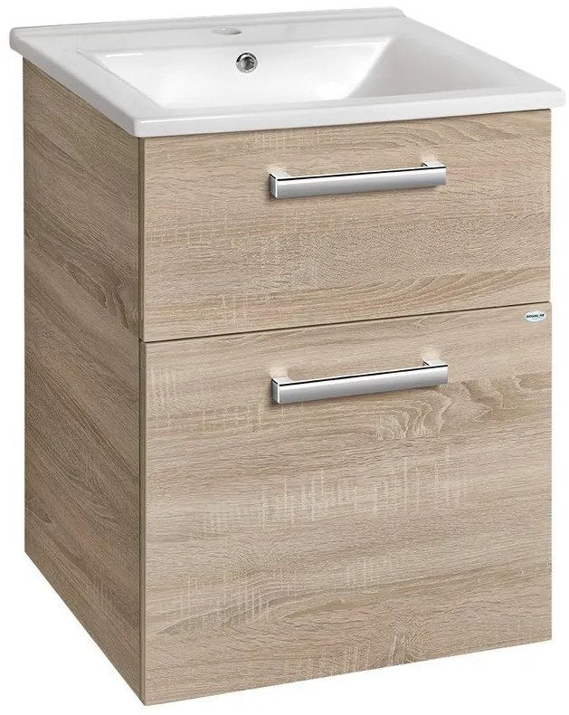 Aqualine Aqualine, VEGA umývadlová skrinka 50cm, 2xzásuvka, dub platin, VG853