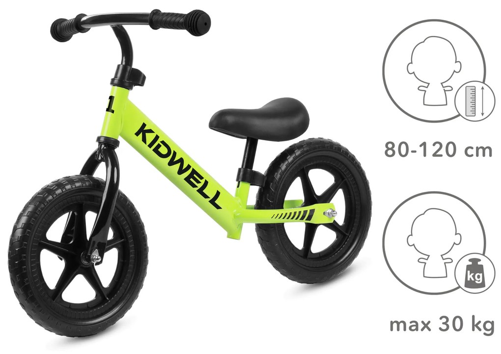 Balančný bicykel Kidwell REBEL 12" s EVA kolesami