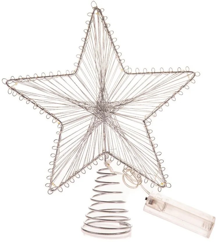 Svetelná dekorácia na baterky v striebornej farbe Startop – Dakls