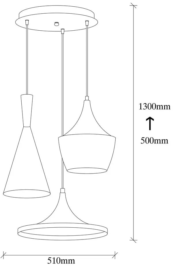 Čierne/v medenej farbe závesné svietidlo s kovovým tienidlom ø 51 cm Elmas – Opviq lights