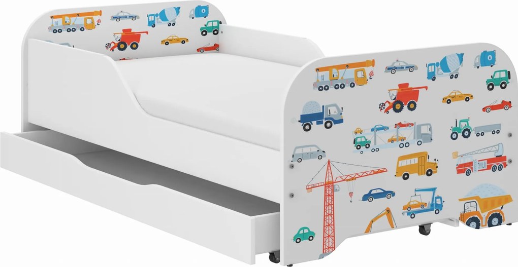 Wooden Toys Detská posteľ MIKI 160x80 MASZYNY