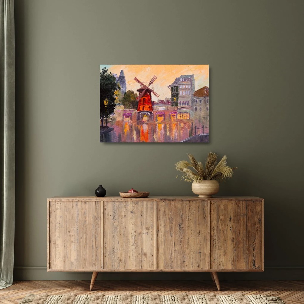 Sklenený obraz - Moulin rouge, Paríž, Francúzsko (70x50 cm)