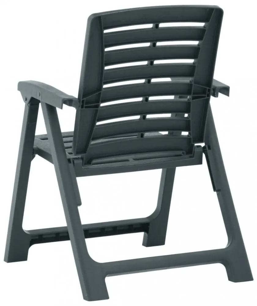 Skladacia záhradná stolička 4 ks plast Dekorhome Tmavo zelená