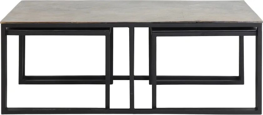 Kovové konferenčné stolíky v čierno-bronzovej farbe v súprave 3 ks 50x120 cm Kumalu – Light & Living