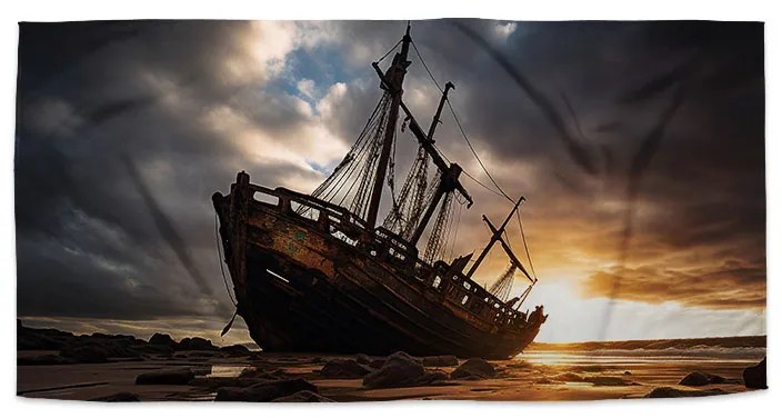 Sablio Uterák Vrak lode pri západe slnka - 30x50 cm