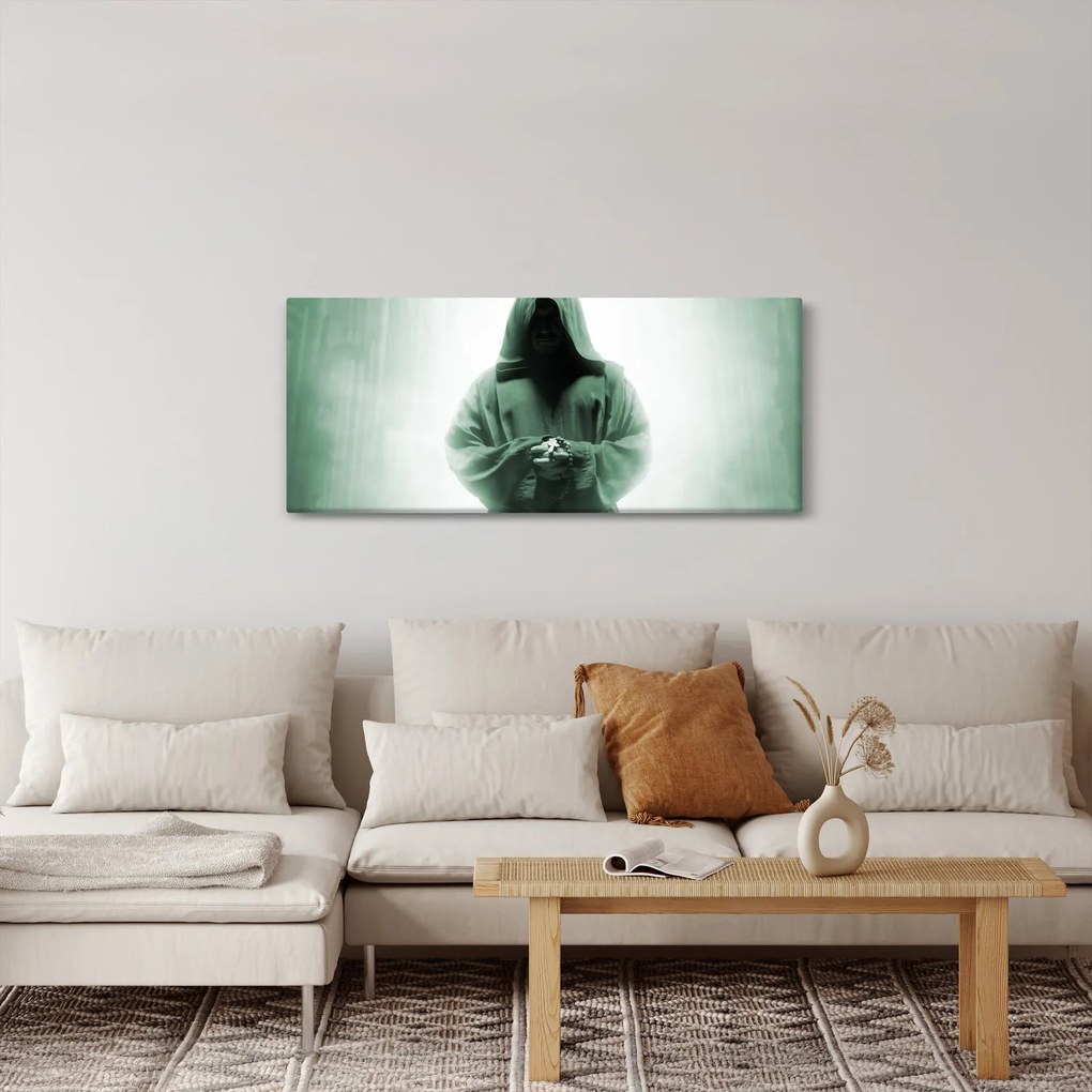 Obraz - Mních v tme (120x50 cm)