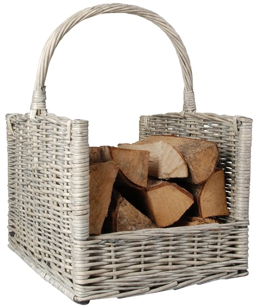 Drevený kôš na drevo Woody, 46x51,5 cm, brezové drevo