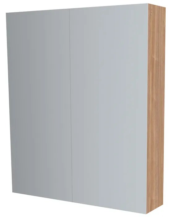 Mereo, Mereo Kúpeľňová zrkadlová skrinka 60 cm, galerka, 2 x dvierka, Multidecor, Light Select Walnut, MER-CN798G62LSW1