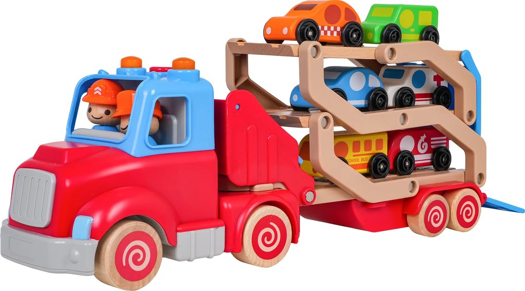 Ramiz Drevený karavan + autá