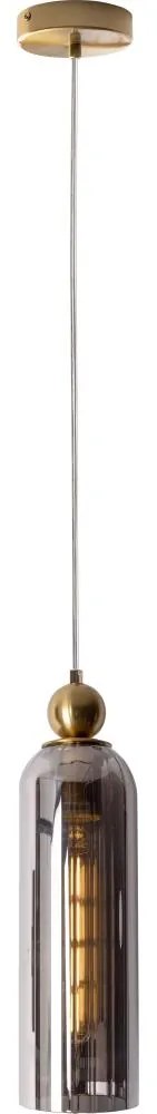 MAXLIGHT P0511 - Luster na lanku CAMPANILA 1xE27/40W/230V pr. 10 cm mosadz/šedá