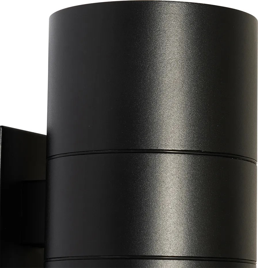 Moderné vonkajšie nástenné svietidlo čierne 2-žiarovkové AR111 IP44 - Duo