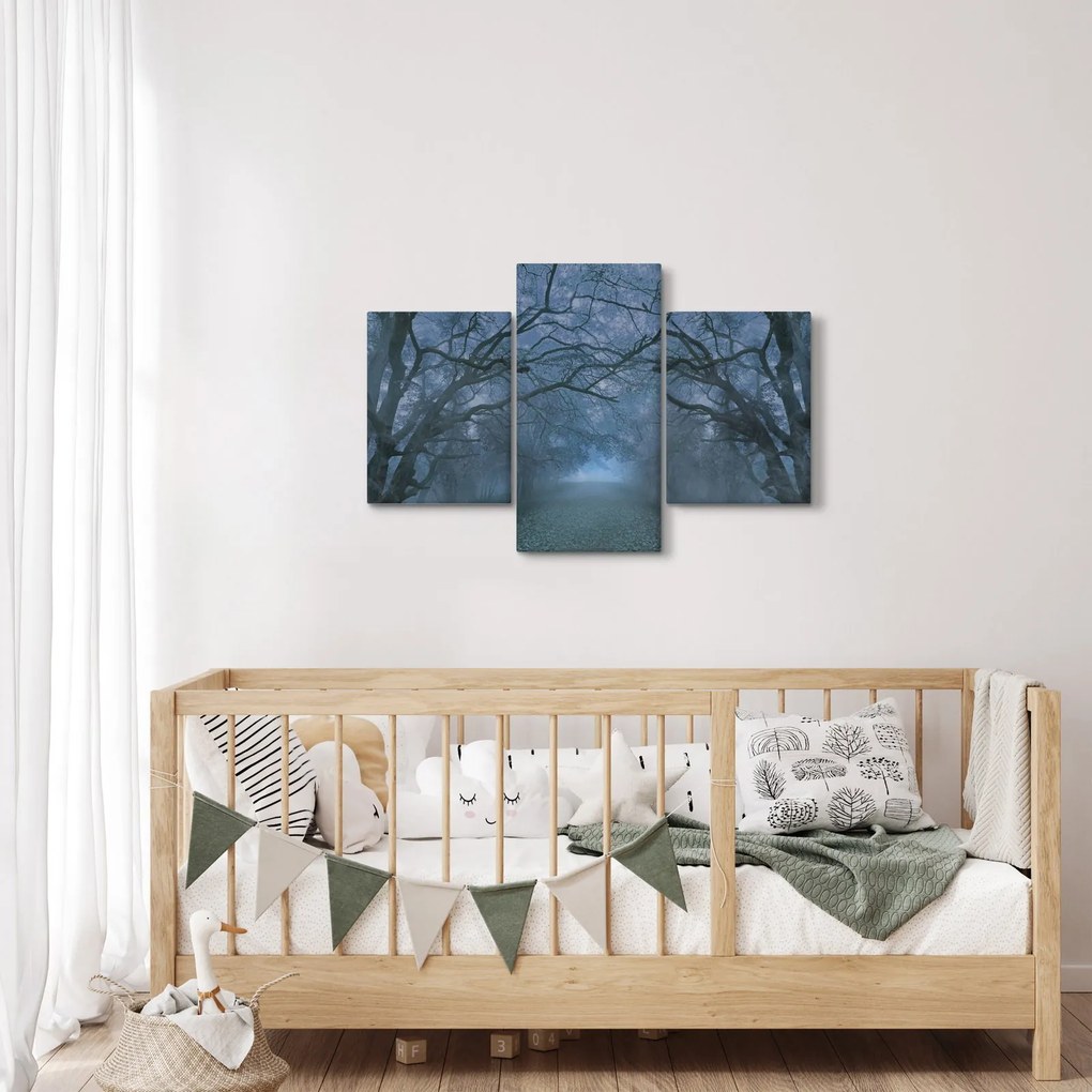 Obraz lesa v hmle (90x60 cm)
