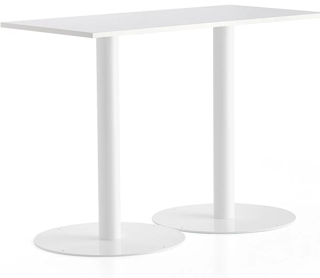 Barový stôl ALVA, 1400x700x1000 mm, biela, biela