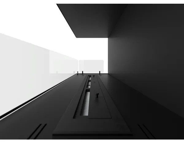 InFire - Rohový BIO krb 110x45 cm 3kW čierna