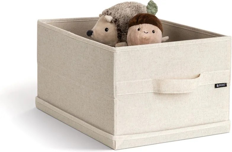 Béžový látkový úložný box s vekom 31x41x22 cm Soft Storage Medium – Bigso