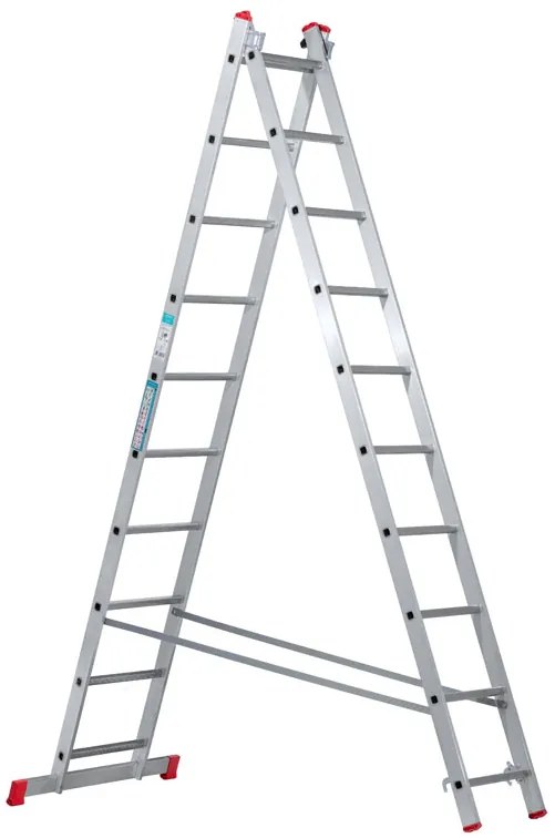 Hliníkový dvojdielny výsuvný rebrík VENBOS HOBBY, 2x10 priečok, 4,5 m