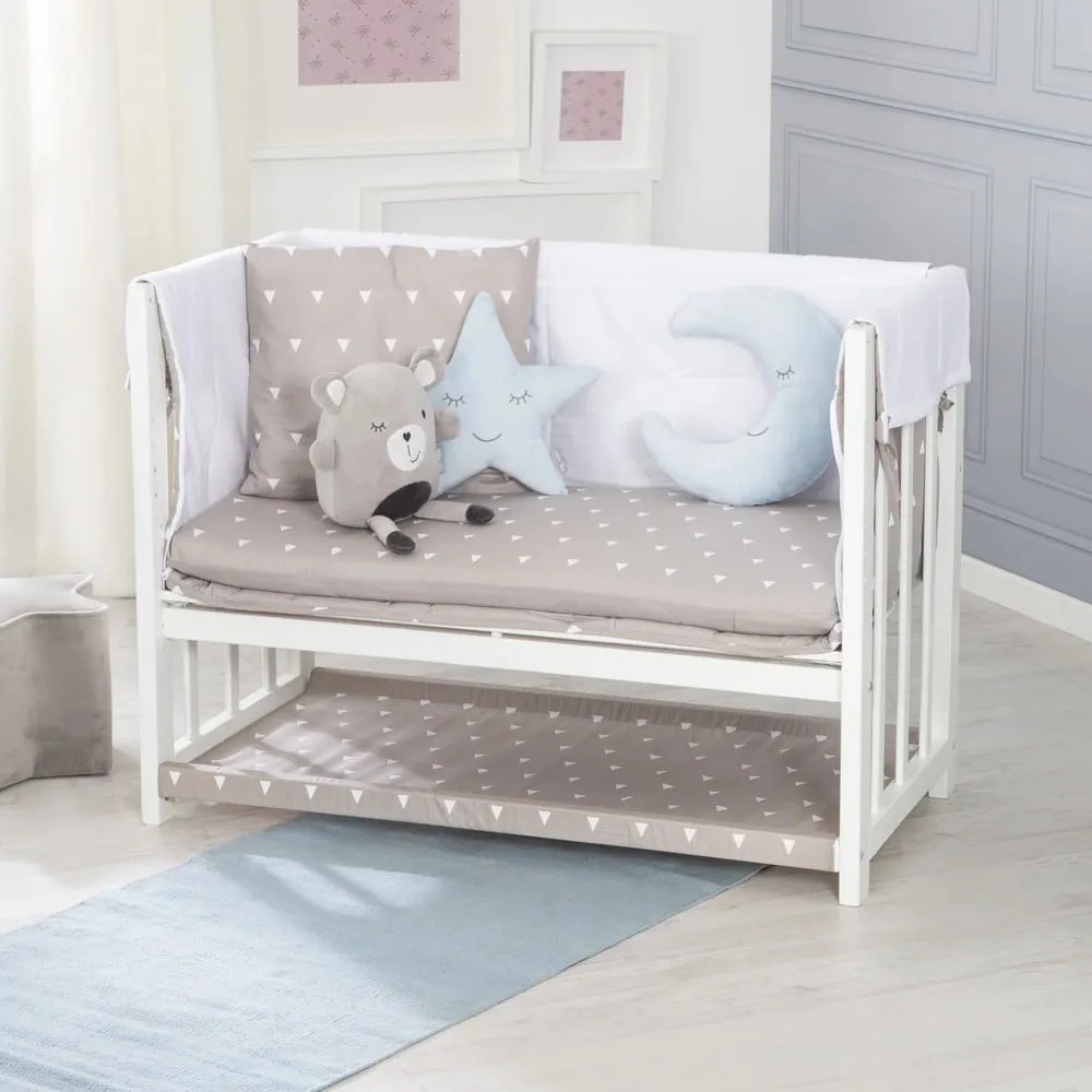 Biela kolíska s úložným priestorom a baldachýnom 90x45 cm Indibär – Roba