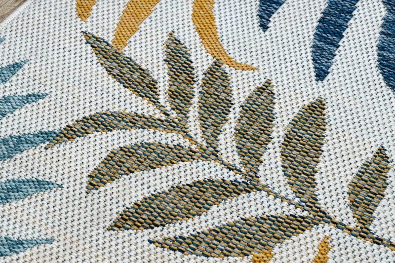 Dywany Łuszczów Kusový koberec Cooper Sisal Leaves 22251 ecru/navy - 140x190 cm