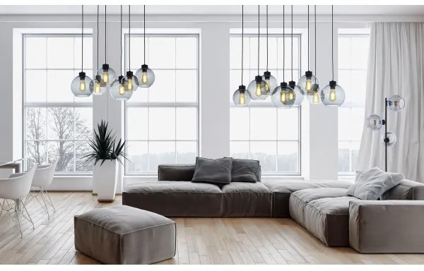 Luster na lanku CUBUS 6xE27/60W/230V čierna