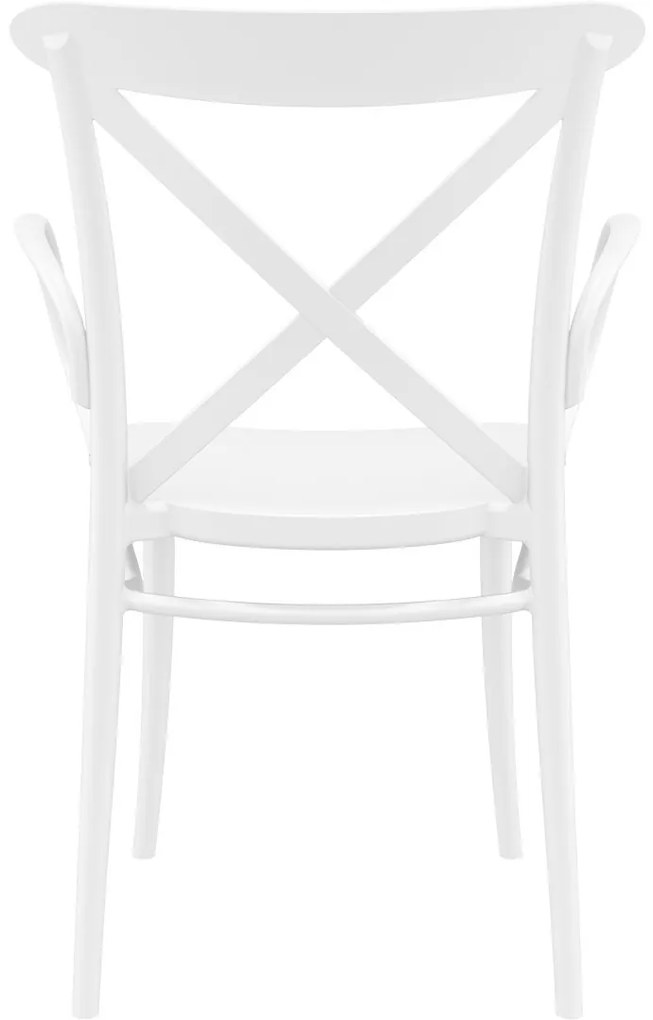 CROSS XL záhradná stolička s podrúčkami white