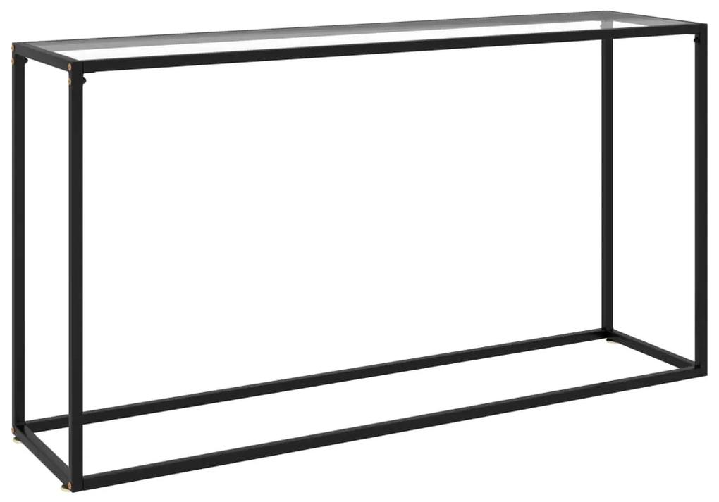 vidaXL Konzolový stolík priehľadný 140x35x75 cm tvrdené sklo