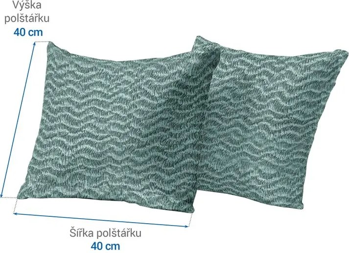 Bielastické poťahy CRISTINA mätová obliečky na vankúšiky 2 ks (40 x 40 cm)