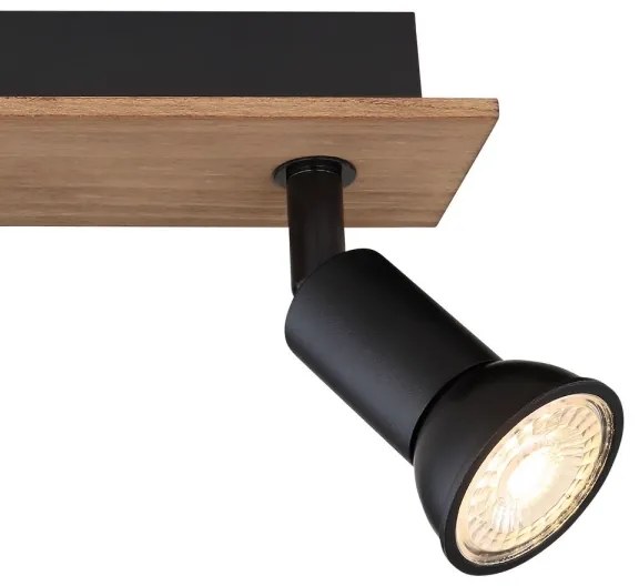 Globo 57998-3W - Bodové svietidlo DREW 3xGU10/35W/230V drevo/kov