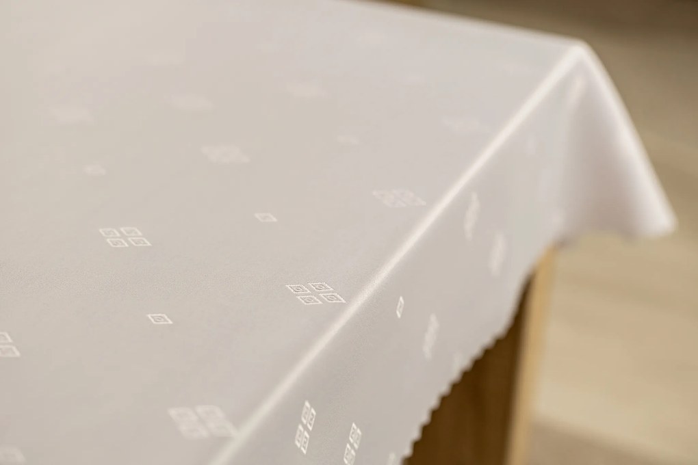 Dekorstudio Teflónovy obrus na stôl Diamond - biely Rozmer obrusu (šírka x dĺžka): 110x160cm