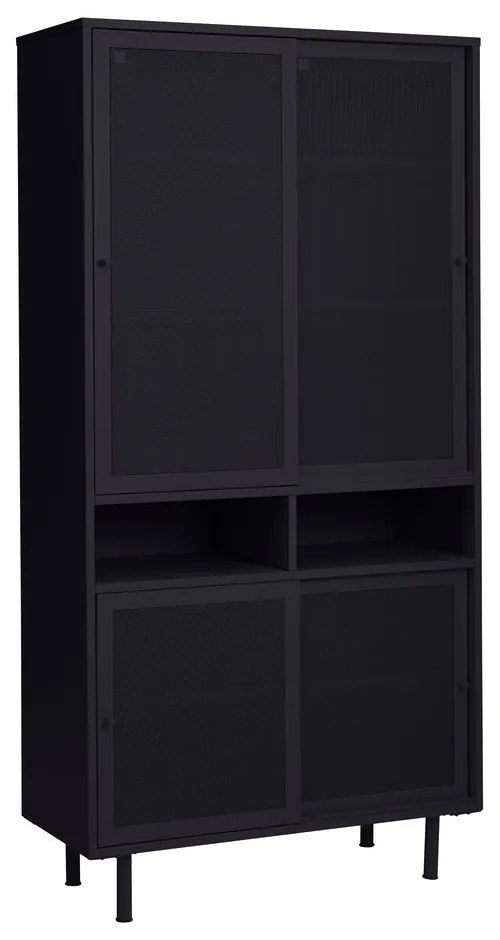 Čierna kovová skrinka s posuvnými dverami 90x180x40 cm Veep – Unique Furniture
