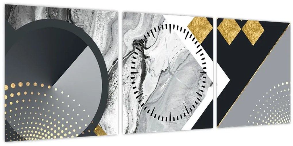 Obraz - Texturoavná koláž (s hodinami) (90x30 cm)