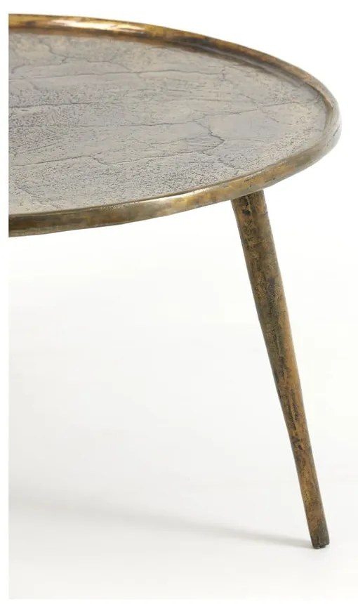 Kovový okrúhly konferenčný stolík v bronzovej farbe ø 67,5 cm Babina – Light &amp; Living