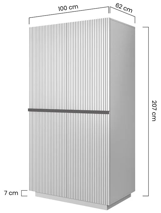 Skriňa Nicole s ukrytými zásuvkami 100 cm - kašmírová / čierne úchytky