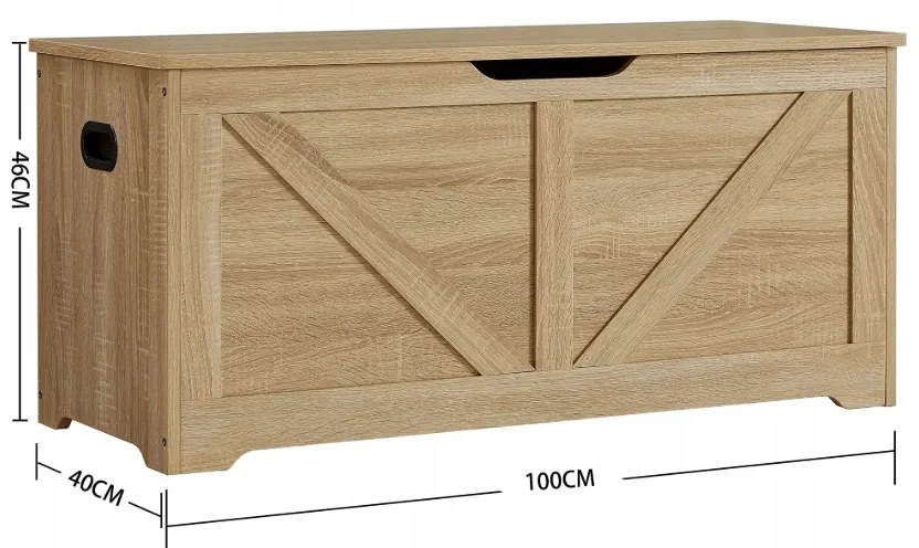 Úložný box LEHAC s vekom 100x46cm, dub sonoma