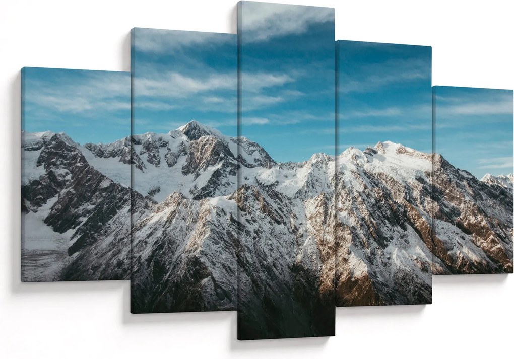 Obraz zasnežených vrcholkov, Fiordland (150x105 cm)