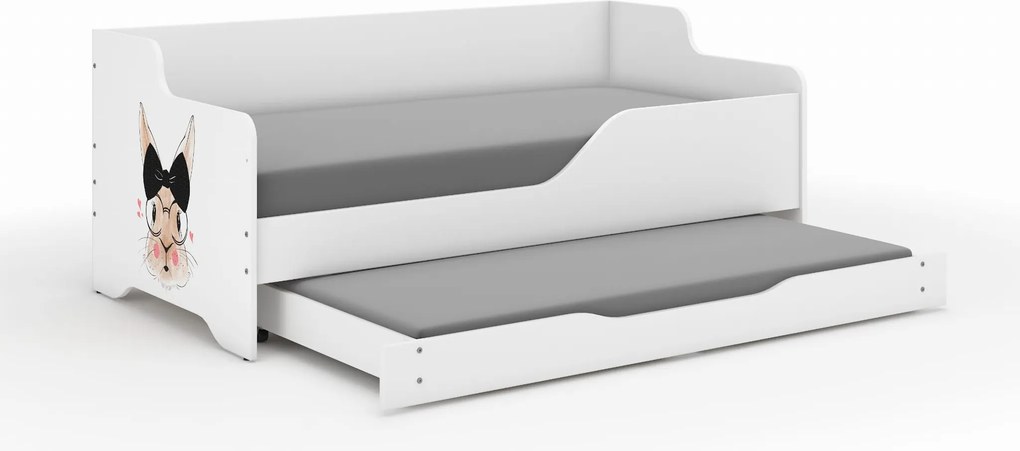 Wooden Toys Detská posteľ LILU 160x80 PANI KRÓLIK s funkciou spania (1)