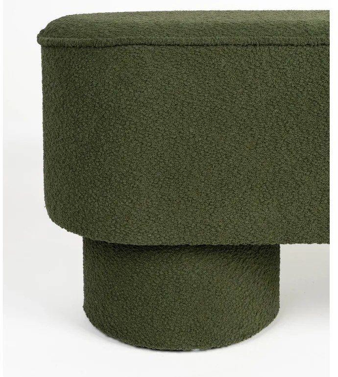 Zelená lavica z textílie buklé Marcos – White Label