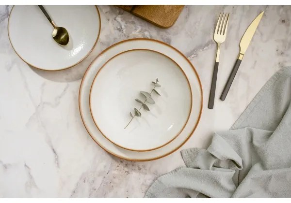 Jedálna súprava 24 ks béžová/porcelán