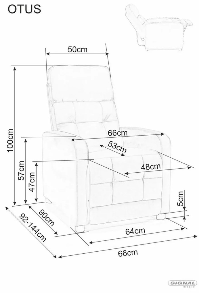 Polohovací křeslo OTUS Brego tmavě šedé