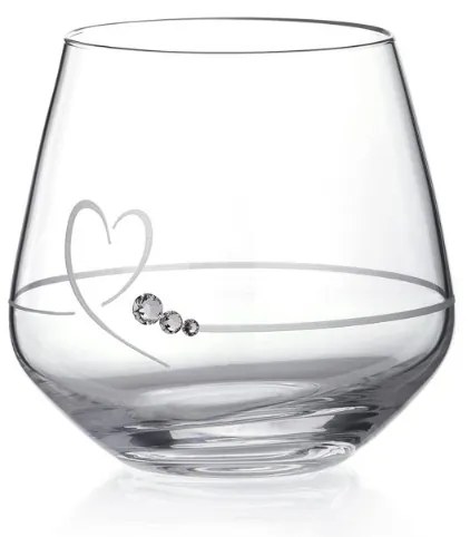 Diamante svietnik na čajovú sviečku Romance s kamienkami Swarovski 1 ks