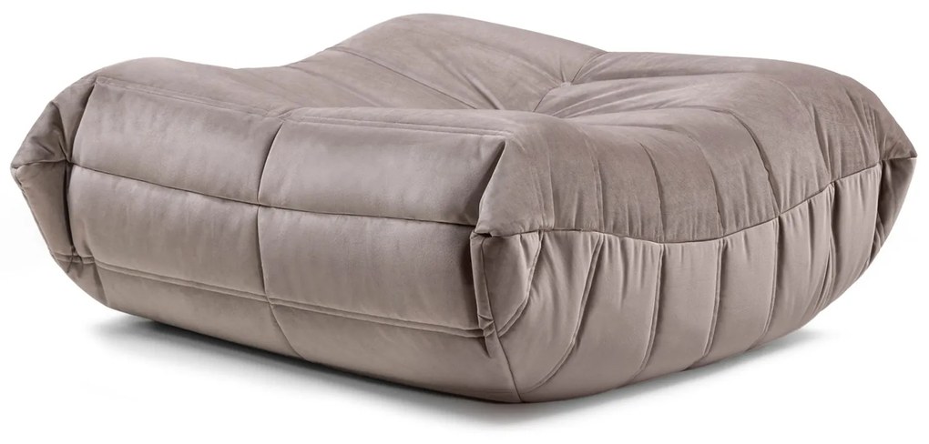 Čalouněný taburet Fugi hnědo-šedý